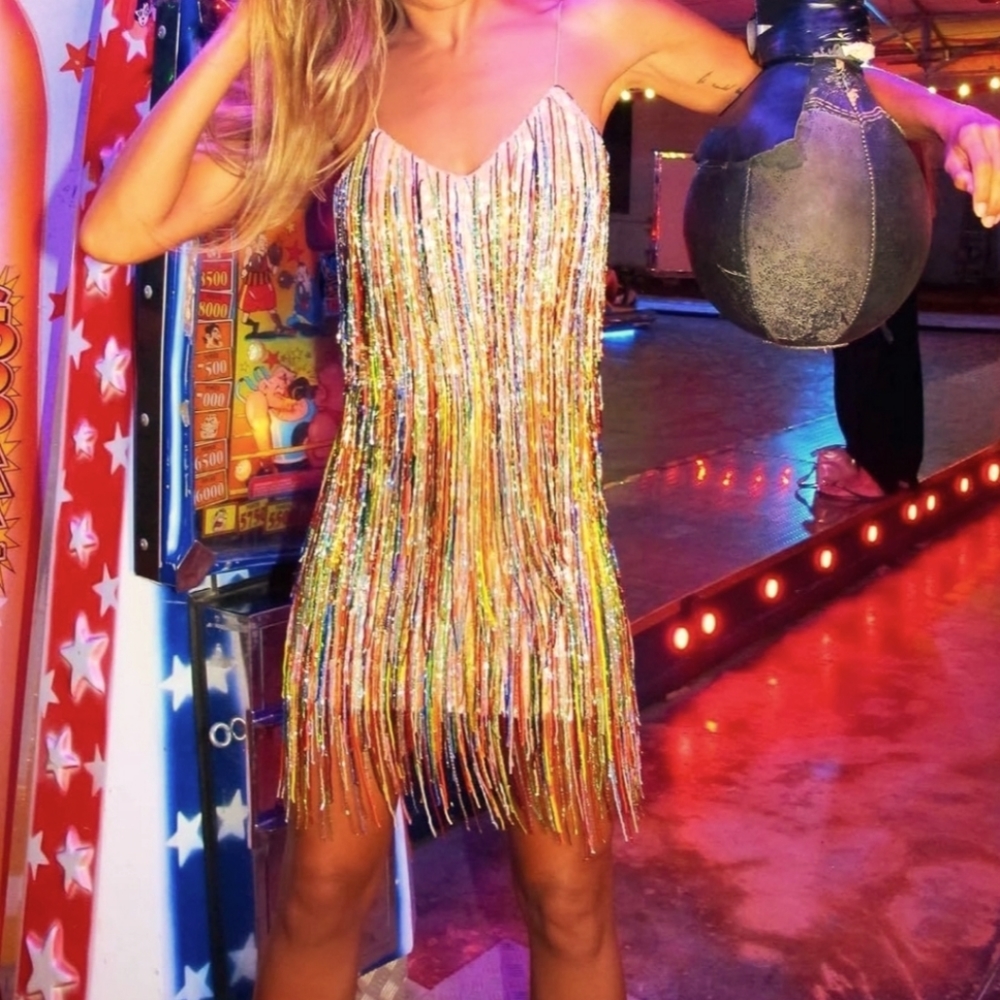 Fringe sequin dress
